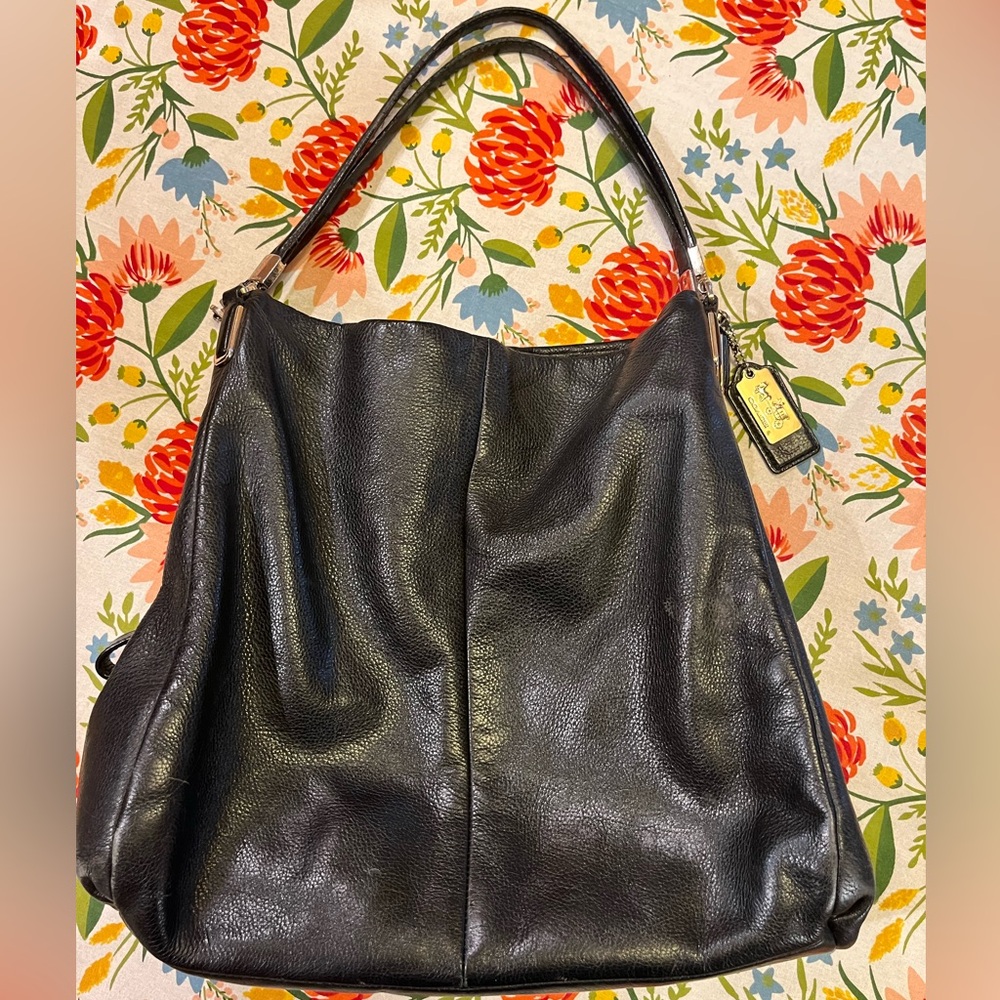 Coach Black Leather Hobo Bag
